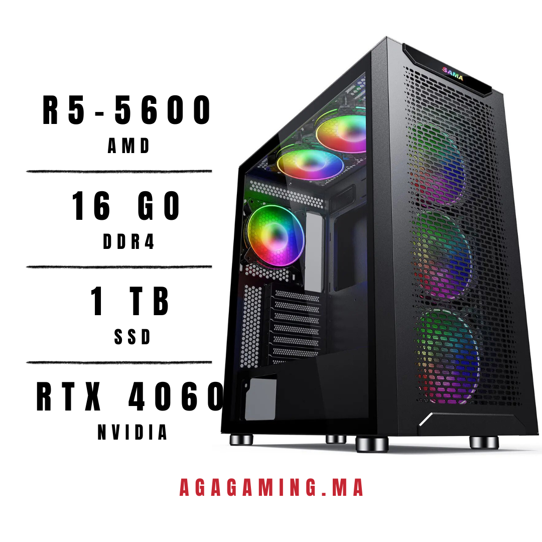 PC Gamer Ryzen 5 5600 /16GB/1TB SSD/MSI RTX4060 8GB PC Gamer Ryzen 5 5600 /16GB/1TB SSD/MSI RTX4060 8GB
